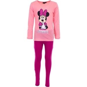 Kinderpyjama - Minnie Mouse - Roze/Grijs - Maat 122-128