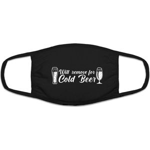 Bier mondkapje | Pils |Grappig | gezichtsmasker | bescherming | bedrukt | logo | Zwart mondmasker van katoen, uitwasbaar & herbruikbaar. Geschikt voor OV