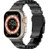 Strap-it Titanium Butterfly band - geschikt voor Apple Watch Series 1/2/3/4/5/6/7/8/9/Ultra (2) - Stevig en lichtgewicht titanium bandje voor iWatch - maat 42 / 44 / 45 / 49mm - zwart