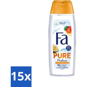 15 x Fa - Douchegel - Pure Freshness Mango & Passievrucht - Verfrissend & Zoet - Hydraterend - 250 ml - Hydraterend - Fa