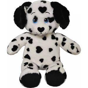 Sandy Knuffeldier Dalmatiër hond - zachte pluche stof - dieren knuffels - zwart/wit - 41 cm