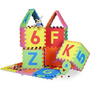 Kleurrijke speelmat puzzel (86-delig) met letters en cijfers