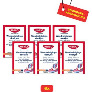 6X HeltiQ Wondreiniging Doekjes - 6x 10 stuks - Voordeelverpakking!