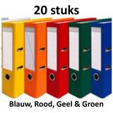 20 x  Exacompta ordnerPP  - 80mm - A4 - 5x4 kleuren - blauw-rood-geel-groen