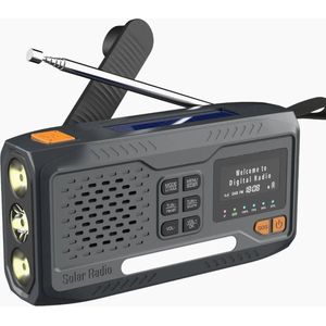 JouwCrisisPakket - DAB+ / FM noodradio 4500mAh - Met zaklamp, SOS-alarm - Bluetooth Speaker - Oplaadbaar - CE gecertificeerd - Zwart