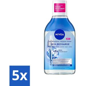 5 x NIVEA - Micellair Water - Serum Verrijkt Opladend - Verwijdert Waterbestendige Make-up - 400 ml - Regenererend - Parfumvrij - Make-up Remover