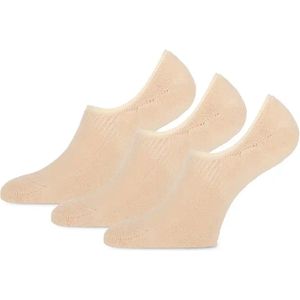 Teckel 3-pack - Invisible Footies sokken met badstof zool - 46 - Wit