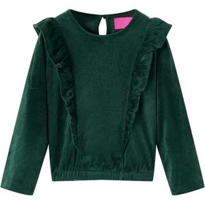 vidaXL - Kinderblouse - met - ruches - 92 - donkergroen