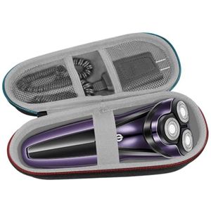 Harde EVA-reistas voor elektrische scheerapparaten en trimmers met netvak voor accessoires - Grijs