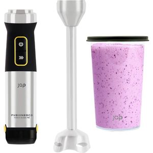 JAP Appliances ForceBlend F1 - Staafmixer set (1200W) met maatbeker - 21 snelheden - Voor soep, vlees, smoothies en baby hapjes - Zwart/RVS