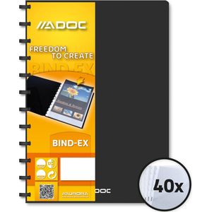 Adoc Bind-Ex A4 Standaard Showmap zwart 40 hoezen doos van 5