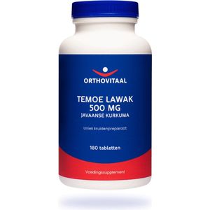Orthovitaal - Temoe Lawak 500 mg - 180 tabletten - Javaanse Kurkuma - Plantenextracten - vegan - voedingssupplement