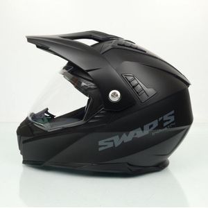 Casque pour moto cross trail Swaps Enduro S789 Crux noir mat Taille XXL 63-64cm Neuf