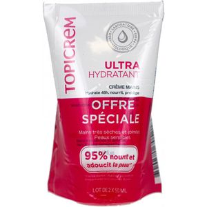 Topicrem Ultra Hydraterende Handcrème Set van 2 x 50 ml