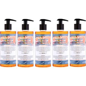 Handzeep Sweet Orange & Cedarwood 500 ml - met gratis pompje - set van 5 stuks - Voordeelverpakking