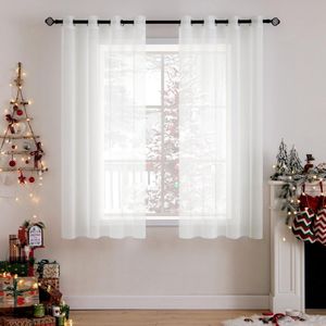 Unyqoos ® Transparante Luchtige Voile Gordijnen Set van 2 voor Woon- en Slaapkamer