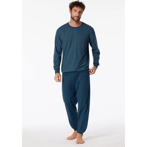Schiesser heren lange pyjama - Comfort - 181156 - 50 - Blauw