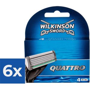 Wilkinson Sword Quattro - 4 stuks - Scheermesjes - Voordeelverpakking 6 stuks