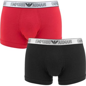 Emporio Armani 2P boxers solid zwart & rood - M