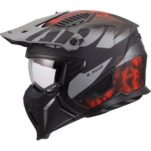 LS2 OF606 Drifter helm Gas grijs rood M