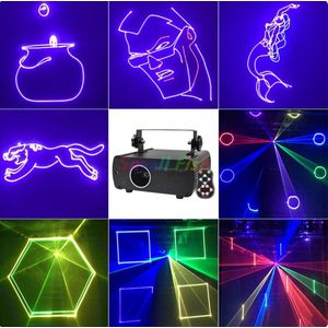 Animatie laser SD kaart- 500MW - meer dan 200 patronen - programmeerbaar - DMX - professioneel of thuis - hoge kwaliteit laser rgb