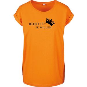 T-Shirts Dames Biertje-Oranje - Zwart-XL
