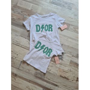 Dior Meisje T-shirt Wit met Dior opdruk Maat 104