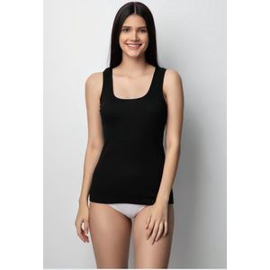 2 pack Dameshemd Met Brede Schouderbandjes-Katoen-Zwart-M