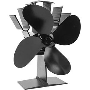 Kachelventilator voor houtkachel - Houtkachel ventilator - Haardventilator - 6 Bladen - Zwart - 46° Draaifunctie