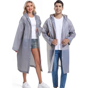 2-pack herbruikbare regenjassen voor volwassenen - Unisex ontwerp - Grijs