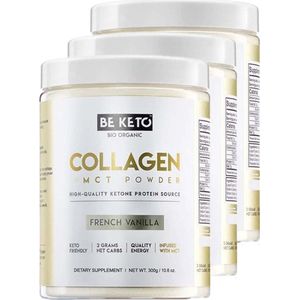 Be Keto | KETO Collageen + MCT | French Vanilla | 3 stuks | 3 x 300 gram
