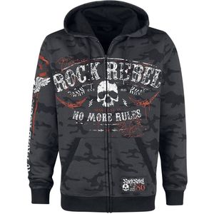Rock Rebel by EMP Donkergrijze hoodie met print - Heren - S