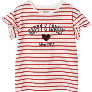 Vertbaudet - Gestreept T-shirt - Meisjes - Met Paillettenhartje