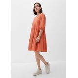 s.Oliver - Jurk - Perzik - Flare - Knielengte - Driekwart Mouw