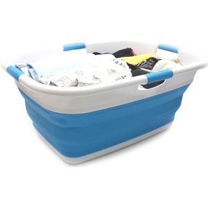 49L wasmand opvouwbaar rechthoekig opvouwbare opslagcontainer draagbaar ruimtebesparend kofferbak huisdierbad (hemelsblauw) afmetingen: 64,8 x 48 x 26 cm