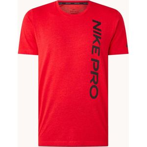 Nike Pro trainings T-shirt met logoprint en Dri-FIT - Rood - Maat S