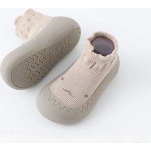 Anti-slip babyschoentjes - Soksloffen - Eerste loopschoentjes van Baby-Slofje - Cutie zand maat 25