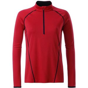 James and Nicholson Dames/dames Sport Top met lange mouwen (Rood/zwart)