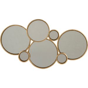 D- J-line - Spiegel 6 Ronden Metaal Goud - 57x5.5x32cm