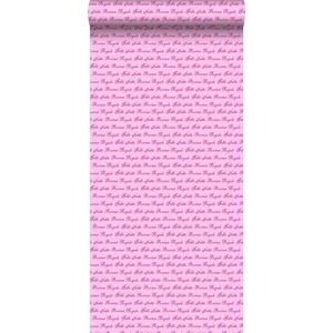 behang prinsessen woorden roze - 114948 ESTAhome