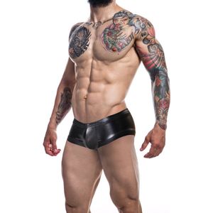 CUT4MEN BRIEF and BIKINI | Cut4men - Booty Shorts Black Leatherette L