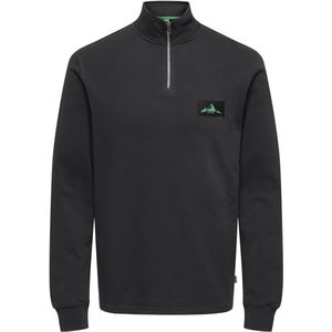 Only & Sons - Onsthor Reg Sweat Half Zip Cs - Zwarte Trui - Mannen