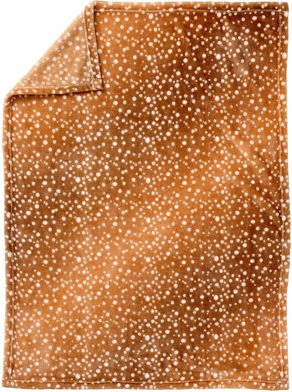 Bedrukte Fleece Deken - Bruin - 100% Polyester - 75 x 100 cm en 100 x 150 cm