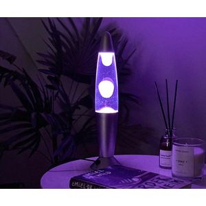 Lavalamp - Meerdere Kleuren Lava - Multi Colour - Zilvere Basis - Sfeerverlichting - 23W - 35 x 8.5cm