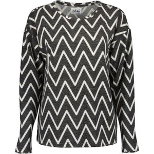 Blue Seven dames shirt - Shirt lange mouwen - 203469 - zwart/beige print - maat 36