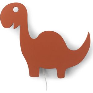 Houten wandlamp kinderkamer | Dino - baksteen rood | toddie.nl