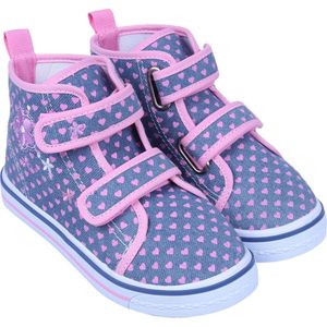 Grijs-roze sneakers met hoge hartjes en klittenband / 33