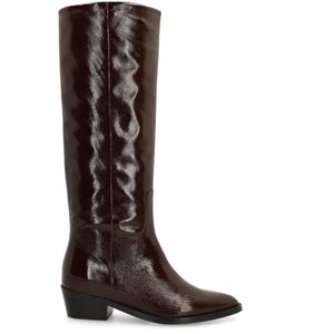 Manfield - Hoge Laarzen - Donkerbruin - Leren