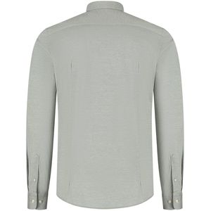 GENTS - Overhemd knit pique strijkvrij - Katoen - Lichtgroen - Maat EU38/S