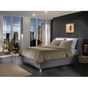 Yellow Percale Dekbedovertrek - Tweepersoons - 200x200/220 cm - Pine Taupe